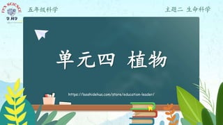五年级科学
单元四 植物
主题二 生命科学
https://laoshidehua.com/store/education-leader/
 