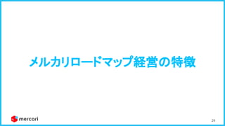 29
メルカリロードマップ経営の特徴 
 