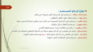 
‫المستخدم‬ ‫الزجاج‬ ‫انواع‬
:
‫شفاف‬ ‫عادى‬ ‫زجاج‬
:
‫الجار‬ ‫من‬ ‫مجروحه‬ ‫الغير‬ ‫الشبابيك‬ ‫فى‬ ‫يستخدم‬
.
‫ملون‬ ‫زجاج‬
:
‫المطلوب‬ ‫باللون‬ ‫ملون‬ ‫شفاف‬ ‫زجاج‬
.
‫عاكس‬ ‫زجاج‬
:
‫نهارا‬ ‫الشمس‬ ‫اشعة‬ ‫يعكس‬ ‫حيث‬ ‫الجار‬ ‫من‬ ‫المجروحه‬ ‫الشابيك‬ ‫فى‬ ‫يستخدم‬
.
‫منقوش‬ ‫زجاج‬
:
‫ديكورى‬ ‫شكل‬ ‫العطاء‬ ‫يستخدم‬
.
‫سيكوريت‬ ‫زجاج‬
:
‫للكسر‬ ‫مقاوم‬ ‫يصبح‬ ‫بحيث‬ ‫معالجته‬ ‫يتم‬ ‫زجاج‬
.
‫مسلح‬ ‫زجاج‬
:
‫الكسر‬ ‫من‬ ‫لحمايته‬ ‫المجلفن‬ ‫السلك‬ ‫من‬ ‫شبكه‬ ‫بينهم‬ ‫الزجاج‬ ‫من‬ ‫طبقتين‬ ‫عن‬ ‫عباره‬
.
‫دبل‬ ‫زجاج‬
:
‫فراغ‬ ‫بينهم‬ ‫الزجاج‬ ‫من‬ ‫طبقتين‬ ‫عن‬ ‫عباره‬
1
‫سم‬
‫الصوت‬ ‫لعزل‬ ‫ويستخدم‬
.
‫مصنفر‬ ‫زجاج‬
:
‫الرؤيه‬ ‫لحجب‬ ‫الحمامات‬ ‫فى‬ ‫يستخدم‬
.
‫مهندس‬
/
‫سعيد‬ ‫ابراهيم‬
229
 