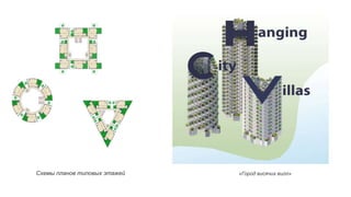 Схемы планов типовых этажей «Город висячих вилл»
 