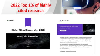 2022 Top 1% of highly
cited research
 