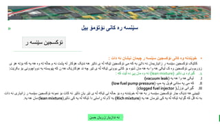 BEST FOR You
O R G A N I C S C O M P A N Y
PresentationCoverTitle
» ‫ئۆتۆمۆ‬ ‫کانی‬ ‫ره‬ ‫سێنسه‬
‫بیل‬
‫ر‬ ‫سێنسه‬ ‫ئۆکسجین‬
‫ندازیار‬ ‫ئه‬
:
‫حسن‬ ‫زریان‬
•
‫دات‬ ‫ئه‬ ‫نیشان‬ ‫چیمان‬ ‫ر‬ ‫سێنسه‬ ‫ئۆکسجین‬ ‫کانی‬ ‫وه‬ ‫خوێندنه‬
:
‫ی‬ ‫هه‬ ‫وه‬ ‫ته‬ ‫حاڵه‬ ‫م‬ ‫ئه‬ ‫پشت‬ ‫له‬ ‫هۆکار‬ ‫ندێک‬ ‫هه‬ ‫ناتێر‬ ‫ی‬ ‫ڵه‬ ‫تێکه‬ ‫ئۆکسجین‬ ‫می‬ ‫که‬ ‫به‬ ‫داتێ‬ ‫ئه‬ ‫زانیاریمان‬ ‫ر‬ ‫سێنسه‬ ‫ئۆکسجین‬ ‫کاتێک‬
‫بۆته‬ ‫که‬ ‫ه‬
‫ی‬ ‫هۆ‬
‫دوواچوون‬ ‫به‬ ‫پێویسته‬ ‫که‬ ‫ن‬ ‫هه‬ ‫هۆکارێک‬ ‫ند‬ ‫چه‬ ‫تێر‬ ‫ی‬ ‫ڵه‬ ‫تێکه‬ ‫بوونی‬ ‫کاتی‬ ‫بۆ‬ ‫شێوه‬ ‫مان‬ ‫هه‬ ‫به‬ ‫وا‬ ‫هه‬ ‫لیکی‬ ‫ک‬ ‫وه‬ ‫ئۆکسجین‬ ‫زۆربوونی‬
‫بکرێت‬ ‫بۆ‬ ‫ی‬
:
.1
‫ناتێر‬ ‫ی‬ ‫گیراوه‬
(
lean mixture
)
‫که‬ ‫ڵێت‬ ‫ده‬ ‫پێ‬ ‫مان‬ ‫وه‬ ‫ئه‬
:
.I
‫یه‬ ‫هه‬ ‫وا‬ ‫هه‬ ‫لیکی‬
(
vacuum leak
)
.II
‫مپ‬ ‫په‬ ‫فویل‬ ‫ستانی‬ ‫په‬ ‫می‬ ‫که‬
(
low fuel pump pressure
)
.III
‫نۆزڵ‬ ‫گیرانی‬
(
clogged fuel injector
)
‫ئۆکسجین‬ ‫نمونه‬ ‫بۆ‬ ‫کات‬ ‫ئه‬ ‫ناتێر‬ ‫یان‬ ‫تێر‬ ‫ی‬ ‫ڵه‬ ‫تێکه‬ ‫تی‬ ‫حاڵه‬ ‫بۆ‬ ‫وه‬ ‫خوێندنه‬ ‫ڵه‬ ‫هه‬ ‫به‬ ‫ر‬ ‫سێنسه‬ ‫ئۆکسجین‬ ‫جار‬ ‫ندێک‬ ‫هه‬ ‫تێبینی‬
‫زانی‬ ‫ر‬ ‫سێنسه‬
‫دات‬ ‫ئه‬ ‫اری‬
‫یه‬ ‫هه‬ ‫تێرمان‬ ‫کی‬ ‫یه‬ ‫ڵه‬ ‫تێکه‬ ‫گوایه‬ ‫که‬ ‫قڵ‬ ‫ئه‬ ‫به‬
(
Rich mixture
)
‫ناتێر‬ ‫کی‬ ‫یه‬ ‫ڵه‬ ‫تێکه‬ ‫دا‬ ‫ڕاستی‬ ‫له‬ ‫اڵم‬ ‫به‬
(
(lean mixture
‫یه‬ ‫هه‬ ‫مان‬
.
 