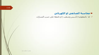 
‫الكهربائى‬ ‫او‬ ‫الصنايعى‬ ‫محاسبة‬

‫بالمقطوعيه‬ ‫اما‬
(
‫وتشطيب‬ ‫تأسيس‬
)
‫المسارات‬ ‫حسب‬ ‫على‬ ‫بالنقطه‬ ‫او‬
.
‫مهندس‬
/
‫سعيد‬ ‫ابراهيم‬
119
 