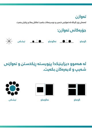 ‫ﺗەوازن‬
‫ﺑﺨەﯾﺖ‬ ‫ڕێﮑﯿﺎن‬ ‫و‬ ‫ﯾەﮐﺎ‬ ‫ﻟەﮔەڵ‬ ‫ﺑﮑەﯾﺖ‬ ‫ﻧﻮﺳﯿﻨەﮐﺎت‬ ‫و‬ ‫ﺷەﯾﭗ‬ ‫ﺗەوازﻧﯽ‬ ‫ﮐە‬ ‫ﮔﺮﻧﮕە‬ ‫زۆر‬ ‫ﺋەﻣەش‬
:‫ﺗەوازن‬ ‫ﺟﯚرەﮐﺎﻧﯽ‬
‫ﮔﻮﻧﺠﺎو‬
‫ﻧەﮔﻮﻧﺠﺎو‬
‫ﺗﯿﺸﮑﯽ‬
‫ﮔﻮﻧﺠﺎو‬
‫ﻧەﮔﻮﻧﺠﺎو‬
‫ﺗﯿﺸﮑﯽ‬
‫ﺗەوازﻧﯽ‬ ‫و‬ ‫ڕێﮑﺨﺴﻦﺘ‬ ‫ﭘێﻮﯾﺴﺘە‬ ‫دﯾﺰاﯾﻨێﮑﺪا‬ ‫ﻫەﻣﻮو‬ ‫ﻟە‬
.‫ﺑﮑەﯾﺖ‬ ‫ﻻﯾەرەﮐﺎن‬ ‫و‬ ‫ﺷەﯾﭗ‬
 