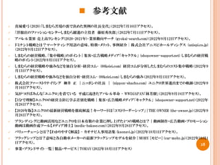  参考文献
 真城愛弓（2020）「しまむら苦境の裏で決めた異例の社長交代」（2022年7月10日アクセス）。
 「洋服店のファッションセンターしまむら躍進の立役者 藤原秀次郎」（2022年7月11日アクセス）。
 アパレル業界 売上高ランキング(2020-2021年)-業界動向サーチ (gyokai-search.com)（2022年9月12日アクセス）。
 ドミナント戦略とは？マーケティング用語の意味、特徴・メリット、事例紹介│株式会社アニスピホールディングス (anispi.co.jp)
（2022年9月12日アクセス）。
 しまむらの経営戦略、「集中戦略」のポイント | 集客・広告戦略メディア「キャククル」 (shopowner-support.net) しまむらの経営戦
略のポイント（2022年9月13日アクセス）。
 しまむらの経営戦略や強みなどを独自分析-経営コム- (00keiei.com) 経営コムが分析したしまむらのコスト集中戦略（2022年9
月13日アクセス）。
 しまむらの経営戦略や強みなどを独自分析-経営コム- (00keiei.com) しまむらの強み（2022年9月13日アクセス）。
 株式会社ファーストリテイリング 柳井 正 ｜ニッポンの社長 ｜ (nippon-shacho.com) ユニクロ世界進出までの軌跡（2022年9
月16日アクセス）。
 気がつけばみんな「ユニクロ」を着ている 平成に起きたアパレル革命 - WWDJAPAN「林芳樹」（2022年9月18日アクセス）。
 【3分で理解】ユニクロの経営方針に学ぶ差別化戦略 | 集客・広告戦略メディア「キャククル」 (shopowner-support.net)（2022年
月28日アクセス）。
 【2020年版】ユニクロの最新経営戦略を徹底解説！キーワードは「コストリーダーシップ」 | THE OWNER (the-owner.jp)（2022年9
月28日アクセス）。
 ブランディングに動画活用などユニクロを日本有数の企業に押し上げた4つの戦略とは？｜動画制作・広告動画・プロモーション
動画は動画作成ツール【メディア博士】 (media-hakase.com)（2022年9月28日アクセス）。
 バリューチェーンとは？【わかりやすく解説】 - カオナビ人事用語集 (kaonavi.jp)（2022年10月1日アクセス）。
 フラッグシップとは？意味と各自動車メーカーの最新フラッグシップモデルを紹介 | MOBY [モビー] (car-moby.jp)（2022年10月1
日アクセス）。
 事業・ブランドサイト一覧 | 製品・サービス | TORAY（2022年10月1日アクセス）
28
 