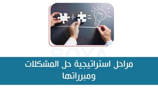 ‫المشكالت‬ ‫حل‬ ‫استراتيجية‬ ‫مراحل‬
‫ا‬ ‫ومبررات‬
 