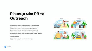 Jooble
Різниця між PR та
Outreach
Журналісти хочуть співпрацювати з матеріалами
Журналісти хочуть ексклюзивних досліджень
Журналісти хочуть більше статей і візуалізацій
Журналісти хочуть, щоб ви налагодили з ними зв'язок
перед подачею
Журналісти хочуть бачити помітні теми
 