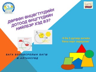 Олон өнцөгтийн дотоод өнцгийн нийлбэр олох | PPT