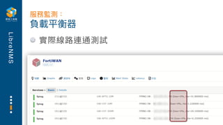 L
i
b
r
e
N
M
S
實際線路連通測試
負載平衡器
服務監測：
 
