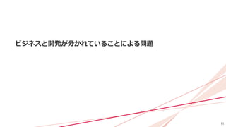 11
ビジネスと開発が分かれていることによる問題
 