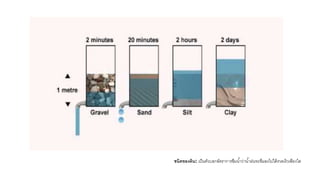 ชนิดของดิน: เป็นตัวบอกอัตราการซึมนํ1าว่านํ1าฝนจะซึมลงไปได้รวดเร็วเพียงใด
 
