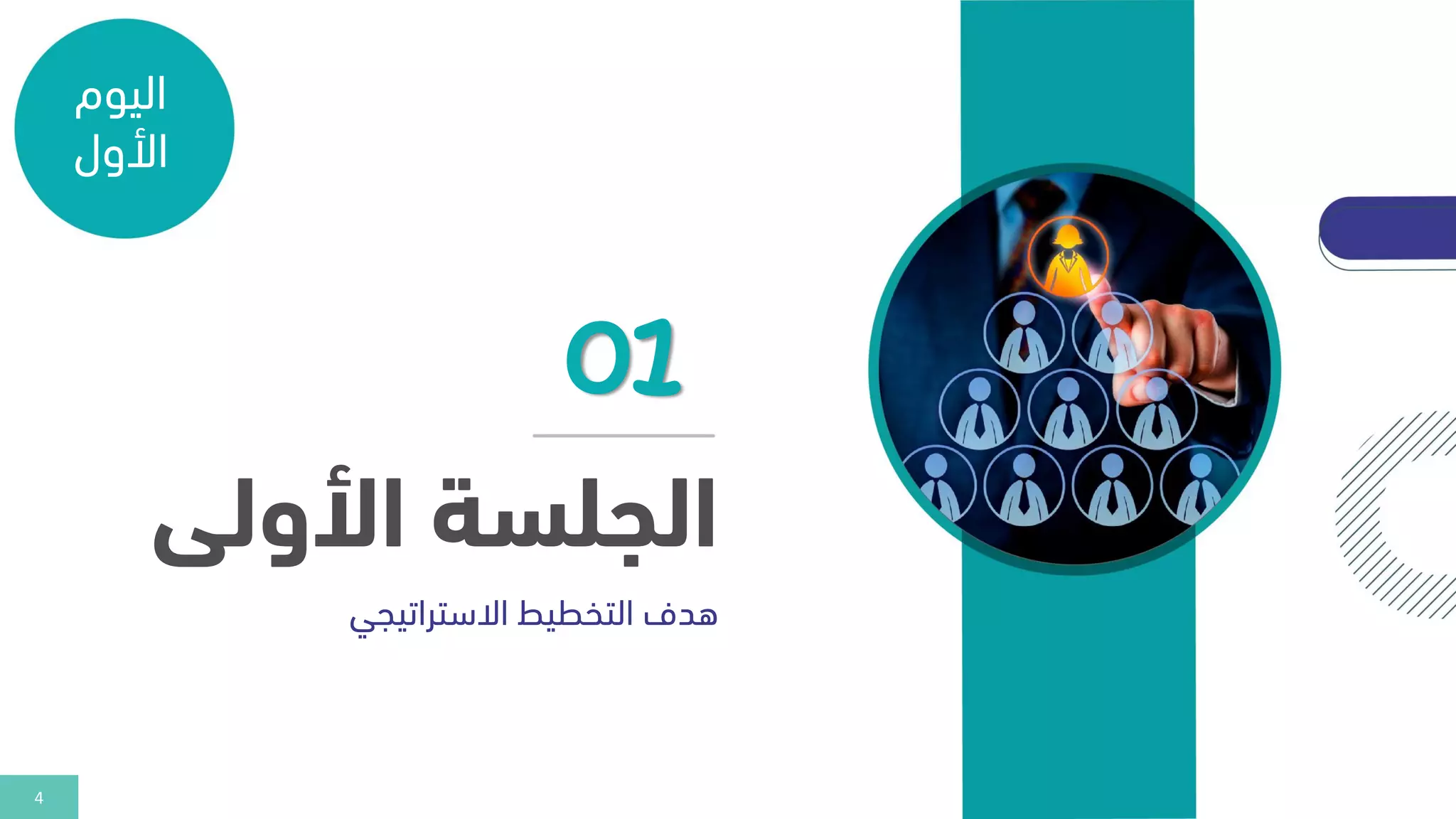 4
‫األولى‬ ‫الجلسة‬
‫االستراتيجي‬ ‫التخطيط‬ ‫هدف‬
01
‫اليوم‬
‫األول‬
 