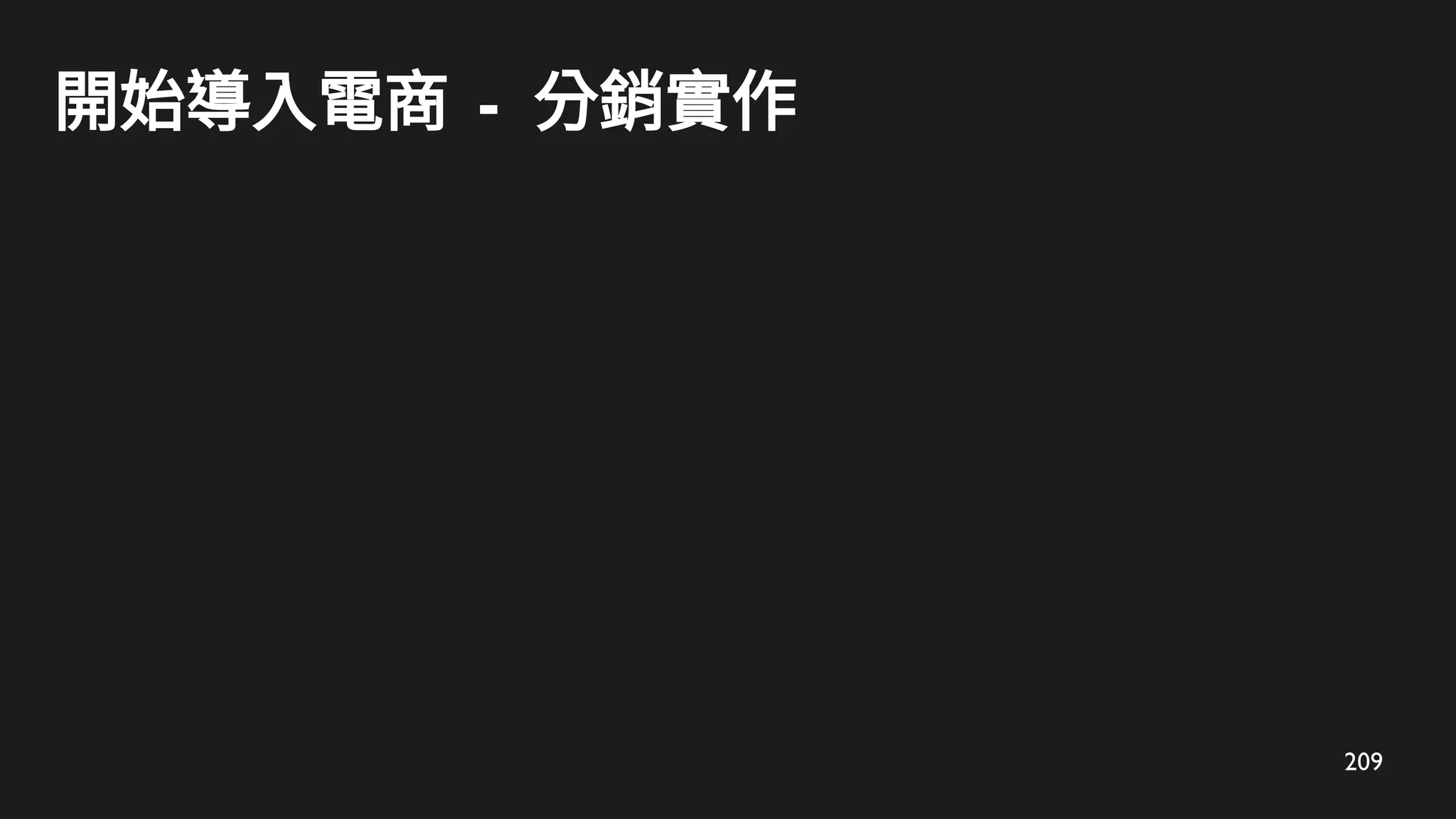 209
開始導入電商 - 分銷實作
 