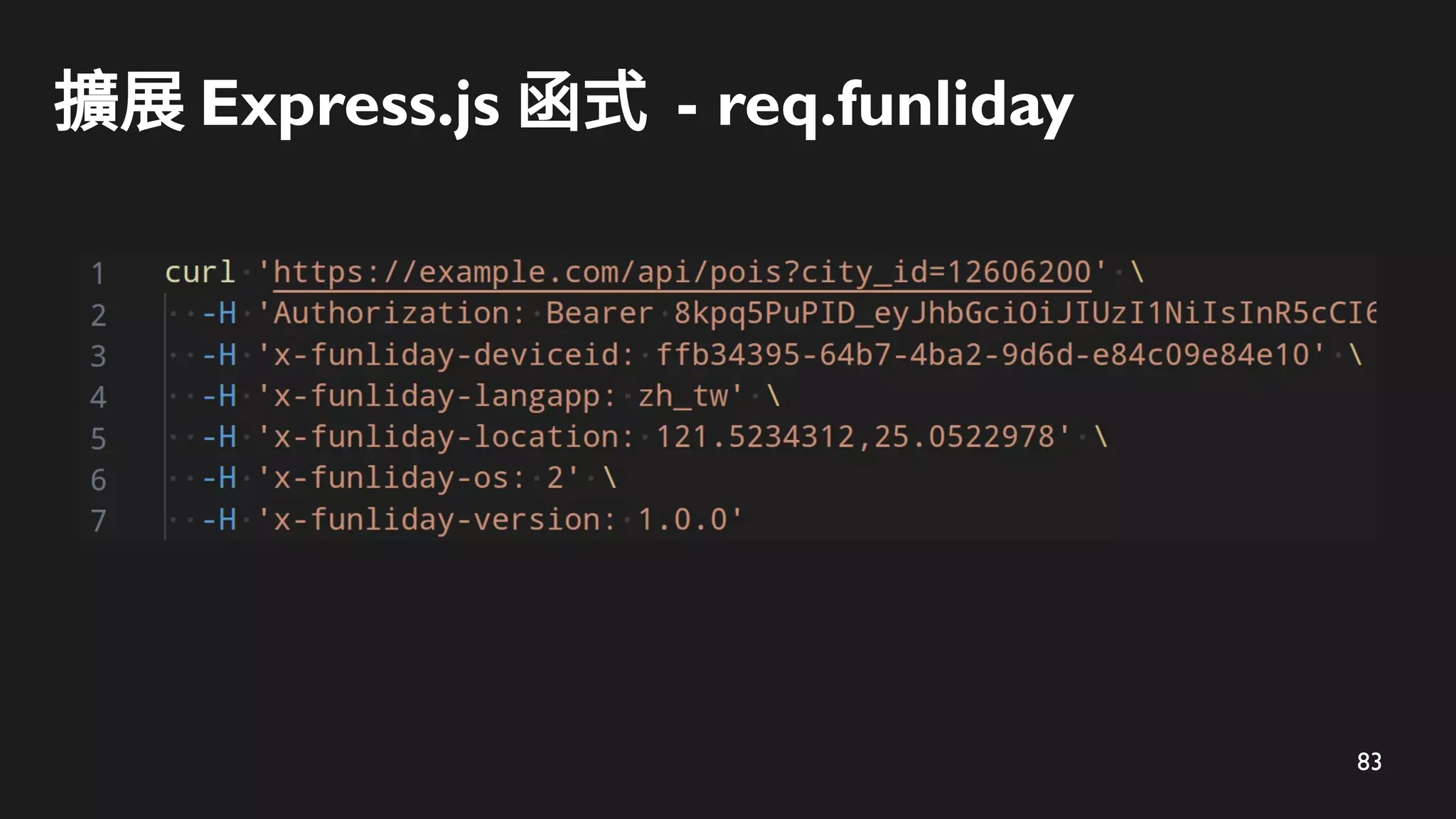 83
擴展 Express.js 函式 - req.funliday
 