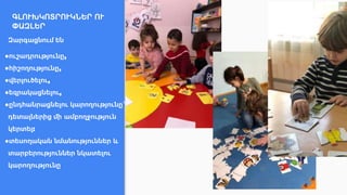 ԳԼՈՒԽԿՈՏՐՈՒԿՆԵՐ ՈՒ
ՓԱԶԼԵՐ
Զարգացնում են
●ուշադրությունը,
●հիշողությունը,
●վերլուծելու,
●եզրակացնելու,
●ընդհանրացնելու կարողությունը՝
դետալներից մի ամբողջություն
կերտել:
●տեսողական նմանություններ և
տարբերություններ նկատելու
կարողությունը
 