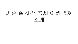 기존 실시간 복제 아키텍쳐
소개
 