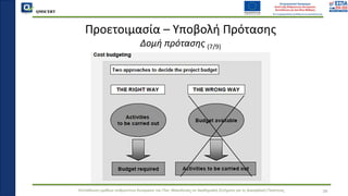 QMSCERT
Εκπαίδευση ομάδων ανθρώπινου δυναμικού του Παν. Μακεδονίας σε Ακαδημαϊκά Ζητήματα για τη Διασφάλιση Ποιότητας
Προετοιμασία – Υποβολή Πρότασης
Δομή πρότασης (7/9)
34
 