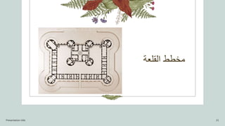 ‫القلعة‬ ‫مخطط‬
Presentation title 21
 