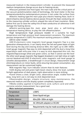 Magnetic Flip Plate Level Meter