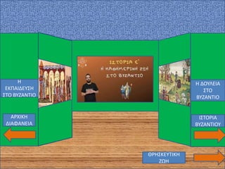 Η
ΕΚΠΑΙΔΕΥΣΗ
ΣΤΟ ΒΥΖΑΝΤΙΟ
Η ΔΟΥΛΕΙΑ
ΣΤΟ
ΒΥΖΑΝΤΙΟ
ΙΣΤΟΡΙΑ
ΒΥΖΑΝΤΙΟΥ
ΑΡΧΙΚΗ
ΔΙΑΦΑΝΕΙΑ
ΘΡΗΣΚΕΥΤΙΚΗ
ΖΩΗ
 
