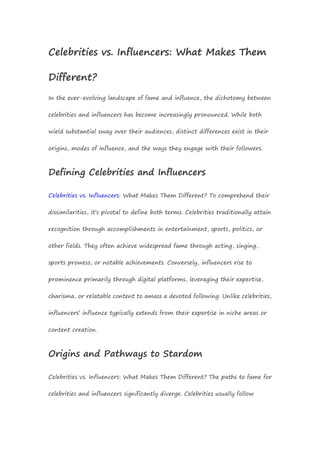 Celebrities vs. Influencers: What Makes Them Different? | DOC