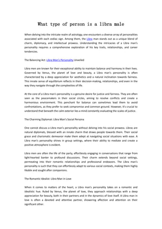 What type of person is a libra male  PDF
