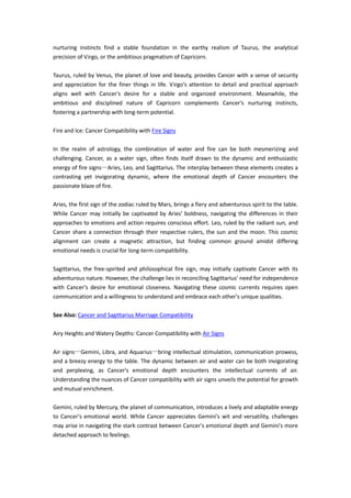 What is a Cancers most compatible sign | DOC