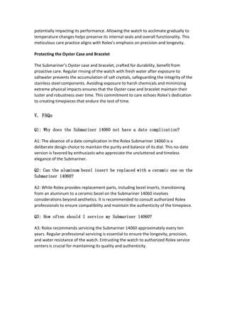 The Rolex Submariner 14060: A Comprehensive Guide DOC