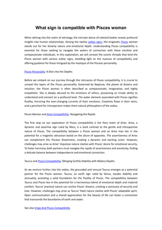 What sign is compatible with Pisces woman PDF