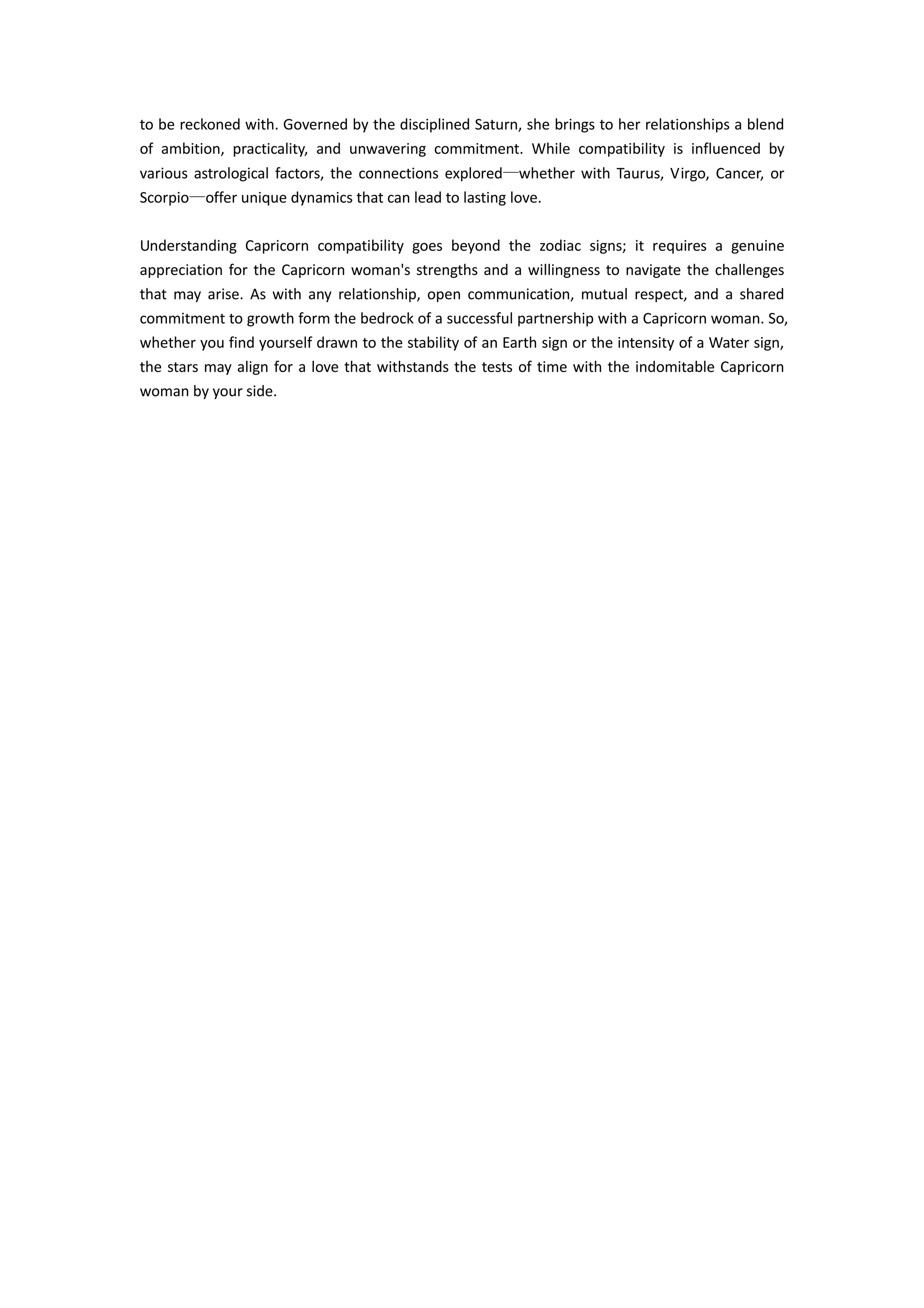 Who is compatible with Capricorn woman PDF