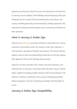 Everything You Need To Know About January 2 Birthday Personality | PDF