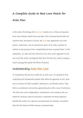 A Complete Guide to Best Love Match for Aries Man | DOC