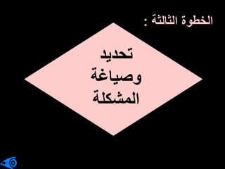 ‫الثالثة‬ ‫الخطوة‬
:
‫تحديد‬
‫وصياغة‬
‫المشكلة‬
 