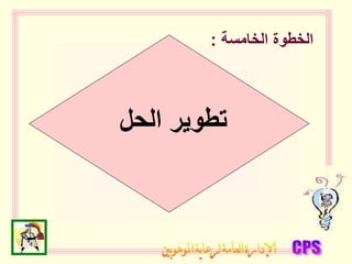 ‫الحل‬ ‫تطوير‬
‫الخامسة‬ ‫الخطوة‬
:
 