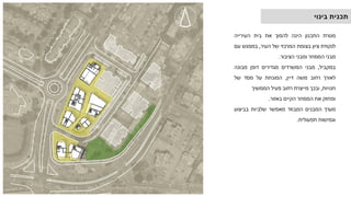 ‫מטרת‬
‫התכנון‬
‫הינה‬
‫להפוך‬
‫את‬
‫בית‬
‫העירייה‬
‫לנקודת‬
‫ציון‬
‫בצומת‬
‫המרכזי‬
‫של‬
‫העיר‬
,
‫במפגש‬
‫עם‬
‫מבני‬
‫המסחר‬
‫ומבני‬
‫הציבור‬
.
‫במקביל‬
,
‫מבני‬
‫המשרדים‬
‫מגדירים‬
‫דופן‬
‫מבונה‬
‫לאורך‬
‫רחוב‬
‫משה‬
‫דיין‬
,
‫המונחת‬
‫על‬
‫מסד‬
‫של‬
‫חנויות‬
,
‫ובכך‬
‫מייצרת‬
‫רחוב‬
‫פעיל‬
‫הממשיך‬
‫ומחזק‬
‫את‬
‫המסחר‬
‫הקיים‬
‫באזור‬
.
‫מערך‬
‫המבנים‬
‫המבוזר‬
‫מאפשר‬
‫שלביות‬
‫בביצוע‬
‫וגמישות‬
‫תפעולית‬
.
‫בינוי‬ ‫תכנית‬
 