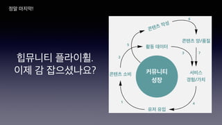 정말 마지막!
힙뮤니티 플라이휠.
이제 감 잡으셨나요?
 