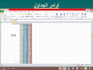 ‫الجداول‬ ‫أوامر‬
 