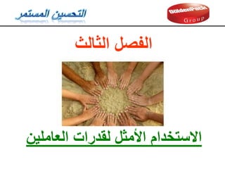 ‫الثالث‬ ‫الفصل‬
‫العاملين‬ ‫لمدرات‬ ‫األمثل‬ ‫االستخدام‬
 