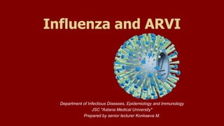 Influenza and ARVI
Department of Infectious Diseases, Epidemiology and Immunology
JSC "Astana Medical University"
Prepared by senior lecturer Konkaeva M.
 