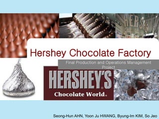 Hershey Chocolate Factory
Final Production and Operations Management
Project
Seong-Hun AHN, Yoon Ju HWANG, Byung-Im KIM, So Jeo
 