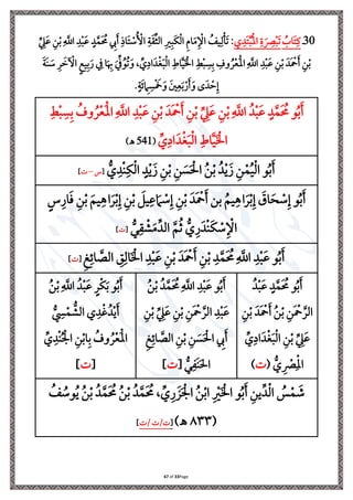 Page
33
of
67
30
‫ذ‬
ُ
‫اب‬َ ‫ي‬‫يف‬
‫ي‬‫د‬َ ‫ِل‬‫ب‬ُ‫ِل‬‫مل‬‫ا‬ ‫ي‬‫ة‬ َ
‫ي‬
‫ْص‬‫ِل‬‫ب‬َ‫ل‬
‫ي‬‫د‬‫ِل‬‫ب‬َ‫ع‬ ٍ‫د‬َّ‫َم‬ ُ
‫حم‬ ‫ي‬
‫إل‬َ ‫ي‬ ‫ا‬َ ‫ِل‬
‫ة‬ُ ‫ِل‬
‫األ‬ ‫ي‬‫ة‬َ‫ق‬ِّ‫ا‬‫ال‬ ‫ي‬‫ري‬‫ي‬‫َب‬‫ا‬‫ِل‬‫ل‬‫ا‬ ‫ي‬‫م‬‫ا‬َ‫م‬‫ي‬ ‫ِل‬ ‫ا‬ ُ
‫يف‬‫ي‬‫ل‬‫ِل‬‫ن‬َ‫ل‬ :
ِّ
‫ي‬
‫ه‬َ‫ع‬ ‫ي‬‫ن‬‫ِل‬‫ب‬‫ي‬
َّ
‫اَّلل‬
َ
‫ة‬ ‫ي‬‫ل‬ َ
‫ن‬ ‫ِل‬
‫اْل‬ ٍ‫م‬‫ي‬‫ي‬‫ب‬َ‫ر‬ ‫ي‬ ‫ا‬َ ‫ي‬
‫هب‬ َ ِّ ُ‫و‬ُ‫ل‬َ‫و‬ ، ِّ
‫ي‬‫اا‬َ‫د‬‫ِل‬‫غ‬َ‫ب‬‫ِل‬‫ل‬‫ا‬ ‫ي‬‫اط‬َّ‫ي‬َ ‫ِل‬ ‫ا‬ ‫ي‬‫ط‬‫ِل‬‫ب‬ ‫ي‬‫س‬‫ي‬‫ب‬ ‫ي‬
‫وف‬ ُ‫ل‬‫ِل‬‫ع‬َ‫ِل‬‫مل‬‫ا‬‫ي‬
َّ
‫اَّلل‬ ‫ي‬‫د‬‫ِل‬‫ب‬َ‫ع‬ ‫ي‬‫ن‬‫ِل‬‫ب‬ َ‫َد‬ ‫ِل‬
‫مح‬َ ‫ي‬‫ن‬‫ِل‬‫ب‬
َ‫ة‬َ‫ن‬
ٍ‫ة‬َ‫ر‬ ‫ي‬
‫ام‬ ‫ي‬‫س‬‫ِل‬ َ
‫َخ‬َ‫و‬ َ‫ني‬‫ي‬‫ع‬َ‫ب‬‫ِل‬‫ر‬َ َ‫و‬ ‫ى‬َ‫د‬ ‫ِل‬‫س‬‫ي‬‫إ‬
.
ُ‫ب‬َ
‫و‬
ُ‫د‬‫ِل‬‫ب‬َ‫ع‬ ٍ‫د‬َّ‫م‬َ ُ
‫حم‬
َ‫ع‬ ‫ي‬‫ن‬‫ِل‬‫ب‬ َ‫َد‬ ‫ِل‬
‫مح‬َ ‫ي‬‫ن‬‫ِل‬‫ب‬ ِّ
‫ي‬
‫ه‬َ‫ع‬ ‫ي‬‫ن‬‫ِل‬‫ب‬‫ي‬
َّ
‫اَّلل‬
ُ
‫وف‬ُ‫ل‬‫ِل‬‫ع‬َ‫ِل‬‫مل‬‫ا‬‫ي‬
َّ
‫اَّلل‬ ‫ي‬‫د‬‫ِل‬‫ب‬
‫ي‬‫ط‬‫ِل‬‫ب‬ ‫ي‬‫س‬‫ي‬‫ب‬
ِّ
‫ي‬‫اا‬َ‫د‬‫ِل‬‫غ‬َ‫ب‬‫ِل‬‫ل‬‫ا‬ ‫ي‬‫اط‬َّ‫ي‬َ ‫ِل‬ ‫ا‬
(
541
)‫ـه‬
ُّ
‫ي‬‫ِلد‬‫ن‬‫ي‬‫ا‬‫ِل‬‫ل‬‫ا‬ ٍ‫د‬‫ِل‬‫ي‬َ ‫ي‬‫ن‬‫ِل‬‫ب‬ ‫ي‬‫ن‬ َ
‫س‬َ ‫ِل‬‫احل‬ ُ‫ن‬‫ِل‬‫ب‬ ُ‫د‬‫ِل‬‫ي‬َ ‫ي‬‫ن‬‫ِل‬‫م‬ُ‫ي‬‫ِل‬‫ل‬‫ا‬ ‫و‬ُ‫ب‬َ
[
‫س‬
–
]
ٍ‫س‬‫ي‬‫ار‬َ‫ف‬ ‫ي‬‫ن‬‫ِل‬‫ب‬ َ ‫ي‬‫ي‬ ‫ا‬َ‫ل‬‫ِل‬‫ب‬‫ي‬‫إ‬ ‫ي‬‫ن‬‫ِل‬‫ب‬ َ ‫ي‬‫ي‬‫ع‬ َ‫ام‬ ‫ِل‬
‫ة‬‫ي‬‫إ‬ ‫ي‬‫ن‬‫ِل‬‫ب‬ َ‫َد‬ ‫ِل‬
‫مح‬َ ‫بن‬ ُ ‫ي‬‫ي‬ ‫ا‬َ‫ل‬‫ِل‬‫ب‬‫ي‬‫إ‬ َ
‫اق‬َ‫ب‬ ‫ِل‬
‫ة‬‫ي‬‫إ‬ ‫و‬ُ‫ب‬َ
ُّ‫ر‬‫ي‬‫ق‬ ‫ِل‬
‫ش‬َ‫م‬ِّ‫الد‬ َّ ُ‫ث‬ ُّ ‫ي‬‫ر‬َ‫ِلد‬‫ن‬َ‫ا‬ ‫ِل‬
‫ة‬‫ي‬ ‫ِل‬ ‫ا‬
[
]
‫ي‬‫ث‬‫ي‬‫ار‬ َّ
‫الص‬ ‫ي‬
‫ي‬‫ي‬‫ال‬َ ‫ِل‬ ‫ا‬ ‫ي‬‫د‬‫ِل‬‫ب‬َ‫ع‬ ‫ي‬‫ن‬‫ِل‬‫ب‬ َ‫َد‬ ‫ِل‬
‫مح‬َ ‫ي‬‫ن‬‫ِل‬‫ب‬ ‫ي‬‫د‬َّ‫م‬َ ُ
‫حم‬‫ي‬
َّ
‫اَّلل‬ ‫ي‬‫د‬‫ِل‬‫ب‬َ‫ع‬ ‫و‬ُ‫ب‬َ
[
]
ُ‫د‬‫ِل‬‫ب‬َ‫ع‬ ٍ‫د‬َّ‫َم‬ ُ
‫حم‬ ‫و‬ُ‫ب‬َ
‫ي‬‫َن‬ ‫ِل‬
‫مح‬َّ‫الل‬
‫ي‬‫ن‬‫ِل‬‫ب‬ َ‫َد‬ ‫ِل‬
‫مح‬َ ُ‫ن‬‫ِل‬‫ب‬
ِّ
‫ي‬‫اا‬َ‫د‬‫ِل‬‫غ‬َ‫ب‬‫ِل‬‫ل‬‫ا‬ ‫ي‬‫ن‬‫ِل‬‫ب‬ ِّ
‫ي‬
‫ه‬َ‫ع‬
( ُّ ‫ي‬ ‫ِل‬
‫ْص‬‫ي‬‫ِل‬‫مل‬‫ا‬
)
ُ‫ن‬‫ِل‬‫ب‬ ُ‫د‬َّ‫َم‬ ُ
‫حم‬‫ي‬
َّ
‫اَّلل‬ ‫ي‬‫د‬‫ِل‬‫ب‬َ‫ع‬ ‫و‬ُ‫ب‬َ
‫ي‬‫ن‬‫ِل‬‫ب‬ ِّ
‫ي‬
‫ه‬َ‫ع‬ ‫ي‬‫ن‬‫ِل‬‫ب‬ ‫ي‬‫َن‬ ‫ِل‬
‫مح‬َّ‫الل‬ ‫ي‬‫د‬‫ِل‬‫ب‬َ‫ع‬
‫ي‬‫ث‬‫ي‬‫ار‬ َّ
‫الص‬ ‫ي‬‫ن‬‫ِل‬‫ب‬ ‫ي‬‫ن‬ َ
‫س‬َ ‫ِل‬‫احل‬ ‫ي‬
‫إل‬َ
ُّ‫ر‬‫ي‬ َ‫ن‬َ‫حل‬‫ا‬
[
]
ُ‫ن‬‫ِل‬‫ب‬‫ي‬
َّ
‫اَّلل‬ ُ‫د‬‫ِل‬‫ب‬َ‫ع‬ ٍ‫ِلل‬‫ا‬َ‫ب‬ ‫و‬ُ‫ب‬َ
ُّ
‫ي‬
‫س‬‫ِل‬‫م‬ ُّ
‫الش‬ ‫ي‬‫د‬‫ِل‬‫غ‬ُ‫د‬‫ِل‬‫ي‬َ
ُ
‫وف‬ُ‫ل‬‫ِل‬‫ع‬َ‫ِل‬‫مل‬‫ا‬
ِّ
‫ي‬‫ِلد‬‫ن‬ُ ‫ِل‬ ‫ا‬ ‫ي‬‫ن‬‫ِل‬‫اب‬‫ي‬‫ب‬
[
]
ُ
‫ف‬ ُ
‫وة‬ُ‫ي‬ ُ‫ن‬‫ِل‬‫ب‬ ُ‫د‬َّ‫م‬َ ُ
‫حم‬ ُ‫ن‬‫ِل‬‫ب‬ ُ‫د‬َّ‫م‬َ ُ
‫حم‬ ، ِّ ‫ي‬‫ر‬ َ َ ‫ِل‬ ‫ا‬ ُ‫ن‬‫ِل‬‫ب‬‫ا‬ ‫ي‬ ‫ِل‬
‫ري‬َ ‫ِل‬ ‫ا‬ ‫و‬ُ‫ب‬َ ‫ي‬‫ين‬ِّ‫د‬‫ِل‬‫ل‬‫ا‬ ُ
‫س‬‫ِل‬‫م‬ َ
‫ش‬
(
٨٣٣
)‫ـه‬
[
/ /
]
 