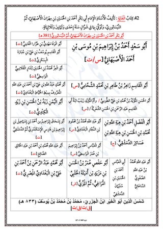 Page
44
of
67
42
ُ
‫اب‬َ ‫ي‬‫يف‬ ‫ذ‬
‫ي‬‫ة‬َ‫ي‬‫ا‬َ‫غ‬‫ِل‬‫ل‬‫ا‬
َّ ُ‫ث‬ ،ِّ
‫ي‬
‫اين‬َ‫ه‬َ‫ب‬ ‫ِل‬ َ ‫ِل‬
‫األ‬ َ‫ان‬َ‫ل‬‫ِل‬‫ه‬‫ي‬‫م‬ ‫ي‬‫ن‬‫ِل‬‫ب‬ ‫ي‬ ‫ِل‬
‫ني‬ َ‫س‬ُ ‫ِل‬‫احل‬ ‫ي‬‫ن‬‫ِل‬‫ب‬ َ‫َد‬ ‫ِل‬
‫مح‬َ ٍ‫ِلل‬‫ا‬َ‫ب‬ ‫ي‬
‫إل‬َ ‫ي‬‫م‬‫ا‬َ‫م‬‫ي‬ ‫ِل‬ ‫ا‬ ‫ي‬ ‫ا‬َ ‫ِل‬
‫ة‬ُ ‫ِل‬
‫األ‬ ُ
‫يف‬‫ي‬‫ل‬‫ِل‬‫ن‬َ‫ل‬ :
.ٍ‫َة‬‫ر‬ ‫ي‬
‫ام‬‫ي‬‫ث‬ َ
‫ال‬َ‫ث‬َ‫و‬ َ‫ني‬‫ي‬‫ن‬ َ‫ام‬َ‫ث‬َ‫و‬ ‫ى‬َ‫د‬ ‫ِل‬‫س‬‫ي‬‫إ‬ َ‫ة‬َ‫ن‬ َ
‫ة‬ ٍ‫ال‬َّ‫و‬ َ
‫ش‬ ‫ي‬ ‫ا‬َ ‫ي‬
‫هب‬ َ ِّ ُ‫و‬ُ‫ل‬َ‫و‬ ، ِّ ‫ي‬‫ور‬ُ‫ب‬‫ا‬ َ
‫س‬‫ِل‬‫ي‬َّ‫ن‬‫ال‬
ُ‫ب‬َ
‫و‬
ُ‫َد‬ ‫ِل‬
‫مح‬َ ٍ‫ِلل‬‫ا‬َ‫ب‬
ُّ
‫ي‬
‫اين‬َ‫ه‬َ‫ب‬ ‫ِل‬ َ ‫ِل‬
‫األ‬ َ‫ان‬َ‫ل‬‫ِل‬‫ه‬‫ي‬‫م‬ ‫ي‬‫ن‬‫ِل‬‫ب‬ ‫ي‬ ‫ِل‬
‫ني‬ َ
‫س‬ُ ‫ِل‬‫احل‬ ‫ي‬‫ن‬‫ِل‬‫ب‬
ُّ ‫ي‬‫ور‬ُ‫ب‬‫ا‬ َ
‫س‬‫ِل‬‫ي‬َّ‫ن‬‫ال‬ َّ ُ‫ث‬ ،
[
381
]‫ـه‬
‫ى‬ َ
‫وة‬ُ‫م‬ ‫ي‬‫ن‬‫ِل‬‫ب‬ َ ‫ي‬‫ي‬ ‫ا‬َ‫ل‬‫ِل‬‫ب‬‫ي‬‫إ‬ ُ‫ن‬‫ِل‬‫ب‬ ُ‫َد‬ ‫ِل‬
‫مح‬َ ٍ‫د‬‫ِل‬‫ع‬ َ
‫ة‬ ‫و‬ُ‫ب‬َ
‫ي‬‫ن‬‫ِل‬‫ب‬
ُّ
‫ي‬
‫اين‬َ‫ه‬َ‫ب‬ ‫ِل‬ َ ‫ِل‬
‫األ‬ َ‫َد‬ ‫ِل‬
‫مح‬َ
[
/‫س‬
]
ُ‫ب‬َ
‫و‬
ُّ
‫ي‬‫د‬‫ِل‬‫ه‬َ‫م‬ ‫ا‬َ‫ف‬َ‫و‬‫ِل‬‫ل‬‫ا‬
ُّ‫اينر‬َ‫ق‬‫ِل‬‫ل‬‫ا‬ ‫ارا‬َّ‫ل‬َ ‫ي‬‫ن‬‫ِل‬‫ب‬
[
]
ُ‫ب‬َ
‫و‬
ُ
‫ف‬ ُ
‫وة‬ُ‫ي‬ ‫ي‬ ‫ي‬
‫اة‬َ‫ق‬‫ِل‬‫ل‬‫ا‬
ِّ
‫ي‬
‫ه‬َ‫ع‬ ‫ي‬‫ن‬‫ِل‬‫ب‬
َ‫ة‬َ‫ار‬َ‫ب‬ ُ ‫ي‬‫ن‬‫ِل‬‫ب‬
ُّ ‫ي‬‫َل‬‫ا‬ ‫ِل‬
‫س‬‫ي‬‫ب‬‫ِل‬‫ل‬‫ا‬
[
]
ُّ
‫ي‬
‫س‬‫ي‬‫ن‬ َ
‫ال‬َ‫ق‬‫ِل‬‫ل‬‫ا‬ ٍ‫ار‬َ‫ِلد‬‫ن‬ُ‫ب‬ ‫ي‬ ‫ِل‬
‫ني‬ َ
‫س‬ُ ‫ِل‬‫احل‬ ‫ي‬‫ن‬‫ِل‬‫ب‬ ‫د‬َّ‫َم‬ ُ
‫حم‬ ِّ ‫ي‬‫ع‬‫ِل‬‫ل‬‫ا‬ ‫و‬ُ‫ب‬َ
ُّ‫ر‬‫ي‬‫ط‬ ‫ي‬
‫اة‬َ‫و‬‫ِل‬‫ل‬‫ا‬
[
]
ُّ‫ر‬‫ي‬‫ام‬َّ‫ب‬ َّ
‫الش‬ ٍ‫د‬َّ‫َم‬ ُ
‫حم‬ ‫ي‬‫ن‬‫ِل‬‫ب‬ ‫ي‬‫ل‬‫ي‬ ‫ا‬َ ُ‫ن‬‫ِل‬‫ب‬ ُ‫ل‬‫ي‬ ‫ا‬َ ‫ي‬ ‫ي‬
‫اة‬َ‫ق‬‫ِل‬‫ل‬‫ا‬ ‫و‬ُ‫ب‬َ
[
‫س‬
]
‫ي‬
َّ
‫اَّلل‬ ‫ي‬‫د‬‫ِل‬‫ب‬َ‫ع‬ ‫ي‬‫ن‬‫ِل‬‫ب‬ َ‫َد‬ ‫ِل‬
‫مح‬َ ‫ي‬‫ن‬‫ِل‬‫ب‬ ِّ
‫ي‬
‫ه‬َ‫ع‬ ‫ي‬‫ن‬‫ِل‬‫ب‬‫ي‬
َّ
‫اَّلل‬ ُ‫د‬‫ِل‬‫ب‬َ‫ع‬ ٍ‫د‬َّ‫َم‬ ُ
‫حم‬ ‫و‬ُ‫ب‬َ
ِّ
‫ي‬‫اا‬َ‫د‬‫ِل‬‫غ‬َ‫ب‬‫ِل‬‫ل‬‫ا‬ ‫ي‬‫اط‬َّ‫ي‬َ ‫ِل‬ ‫ا‬ ‫ي‬‫ط‬‫ِل‬‫ب‬ ‫ي‬‫س‬‫ي‬‫ب‬ ُ
‫وف‬ ُ‫ل‬‫ِل‬‫ع‬َ‫ِل‬‫مل‬‫ا‬
[
]
‫ي‬‫ن‬‫ِل‬‫ب‬ ‫ي‬‫د‬َّ‫َم‬ ُ
‫حم‬ ُ‫ن‬‫ِل‬‫ب‬ ُ‫د‬َّ‫ي‬َ‫ؤ‬ُ‫ِل‬‫مل‬‫ا‬ ‫ي‬‫ن‬ َ
‫س‬َ ‫ِل‬‫احل‬ ‫و‬ُ‫ب‬َ
ُّ
‫ي‬
‫وِس‬ُّ‫ط‬‫ال‬ ٍّ
‫ي‬
‫ه‬َ‫ع‬
/
‫ي‬
‫إل‬َ ُ‫ة‬َ‫ن‬‫ِل‬‫ب‬‫ا‬ ُ َ‫ن‬‫ِل‬‫ي‬َ ‫ي‬‫د‬َّ‫ي‬َ‫ؤ‬ُ‫ِل‬‫مل‬‫ا‬ ُّ‫م‬َ ‫و‬
ُ‫ة‬َّ‫ي‬‫ي‬‫ل‬‫ِل‬‫ع‬ ِّ
‫الش‬ ‫ي‬‫ن‬ َ
‫س‬َ ‫ِل‬‫احل‬ ‫ي‬‫ن‬‫ِل‬‫ب‬ ‫ي‬‫َن‬ ‫ِل‬
‫مح‬َّ‫الل‬ ‫ي‬‫د‬‫ِل‬‫ب‬َ‫ع‬ ‫ي‬ ‫ي‬
‫اة‬َ‫ق‬‫ِل‬‫ل‬‫ا‬
[ /
‫س‬
]
ٍ‫د‬‫ِل‬‫ي‬َ ‫ي‬‫ن‬‫ِل‬‫ب‬ ‫ي‬‫ن‬ َ
‫س‬َ ‫ِل‬‫احل‬ ُ‫ن‬‫ِل‬‫ب‬ ُ‫د‬‫ِل‬‫ي‬َ ‫ي‬‫ن‬‫ِل‬‫م‬ُ‫ي‬‫ِل‬‫ل‬‫ا‬ ‫و‬ُ‫ب‬َ
ُّ
‫ي‬‫ِلد‬‫ن‬‫ي‬‫ا‬‫ِل‬‫ل‬‫ا‬
[
]
ُ‫ب‬َ
‫و‬
ُ‫َد‬ ‫ِل‬
‫مح‬َ ‫ي‬ ‫ِل‬
‫ض‬َ ‫ِل‬‫ل‬‫ا‬
‫ي‬‫ن‬‫ِل‬‫ب‬‫ي‬
َّ
‫اَّلل‬ ‫ي‬‫ة‬َ‫ب‬‫ي‬ ‫ي‬‫ن‬‫ِل‬‫ب‬
‫ي‬‫ن‬‫ِل‬‫ب‬‫ي‬
َّ
‫اَّلل‬ ‫ي‬‫ة‬َ‫ب‬‫ي‬ ‫ي‬‫ن‬‫ِل‬‫ب‬ ‫ي‬‫ن‬ َ
‫س‬َ ‫ِل‬‫احل‬ ‫ي‬‫ن‬‫ِل‬‫ب‬ ‫ي‬‫د‬َّ‫َم‬ ُ
‫حم‬
ُّ‫ر‬‫ي‬‫ق‬ ‫ِل‬
‫ش‬َ‫م‬ِّ‫الد‬ َ‫ل‬‫ي‬‫ايف‬ َ
‫س‬َ‫ع‬
.
[
‫ت‬
]
‫ي‬‫وا‬ُ‫ِلم‬ َ
‫حم‬ ُ‫ن‬‫ِل‬‫ب‬ ُ‫د‬َّ‫َم‬ ُ
‫حم‬‫ي‬
َّ
‫اَّلل‬ ‫ي‬‫د‬‫ِل‬‫ب‬َ‫ع‬ ‫و‬ُ‫ب‬َ
ُّ
‫ي‬‫اا‬َ‫د‬‫ِل‬‫غ‬َ‫ب‬‫ِل‬‫ل‬‫ا‬ ‫ي‬‫ار‬َّ‫َّج‬‫ن‬‫ال‬ ‫ي‬‫ن‬‫ِل‬‫ب‬
[
‫س‬
]
‫ي‬‫ن‬‫ِل‬‫ب‬ َ ‫ي‬‫ي‬‫ع‬ َ‫ام‬ ‫ِل‬
‫ة‬‫ي‬‫إ‬ ‫ي‬‫ن‬‫ِل‬‫ب‬ َ‫َد‬ ‫ِل‬
‫مح‬َ ‫بن‬ ُ ‫ي‬‫ي‬ ‫ا‬َ‫ل‬‫ِل‬‫ب‬‫ي‬‫إ‬ َ
‫اق‬َ‫ب‬ ‫ِل‬
‫ة‬‫ي‬‫إ‬ ‫و‬ُ‫ب‬َ
ُّ‫ر‬‫ي‬‫ق‬ ‫ِل‬
‫ش‬َ‫م‬ِّ‫الد‬ َّ ُ‫ث‬ ُّ ‫ي‬‫ر‬َ‫ِلد‬‫ن‬َ‫ا‬ ‫ِل‬
‫ة‬‫ي‬ ‫ِل‬ ‫ا‬ ٍ‫س‬‫ي‬‫ار‬َ‫ف‬ ‫ي‬‫ن‬‫ِل‬‫ب‬ َ ‫ي‬‫ي‬ ‫ا‬َ‫ل‬‫ِل‬‫ب‬‫ي‬‫إ‬
[
]
َ ‫ي‬‫ي‬ ‫ا‬َ‫ل‬‫ِل‬‫ب‬‫ي‬‫إ‬ ُ‫ن‬‫ِل‬‫ب‬ ُ‫َد‬ ‫ِل‬
‫مح‬َ ‫ي‬‫اس‬َّ‫ب‬َ‫ع‬‫ِل‬‫ل‬‫ا‬ ‫و‬ُ‫ب‬َ
ُّ‫ر‬‫ي‬‫ط‬ ‫ي‬
‫اة‬َ‫و‬‫ِل‬‫ل‬‫ا‬ َ‫ل‬َ‫م‬ُ‫ع‬ ‫ي‬‫ن‬‫ِل‬‫ب‬
[
‫س‬
]
‫ي‬
‫ي‬‫ي‬‫ال‬َ ‫ِل‬ ‫ا‬ ‫ي‬‫د‬‫ِل‬‫ب‬َ‫ع‬ ‫ي‬‫ن‬‫ِل‬‫ب‬ َ‫َد‬ ‫ِل‬
‫مح‬َ ‫ي‬‫ن‬‫ِل‬‫ب‬ ‫ي‬‫د‬َّ‫َم‬ ُ
‫حم‬‫ي‬
َّ
‫اَّلل‬ ‫ي‬‫د‬‫ِل‬‫ب‬َ‫ع‬ ‫و‬ُ‫ب‬َ
‫ي‬‫ث‬‫ي‬‫ار‬ َّ
‫الص‬
[
]
‫ي‬
َّ
‫اَّلل‬ ‫ي‬‫د‬‫ِل‬‫ب‬َ‫ع‬ ‫و‬ُ‫ب‬َ
ُ‫د‬َّ‫َم‬ ُ
‫حم‬
‫ي‬
َّ
‫اَّلل‬ ‫ي‬‫د‬‫ِل‬‫ب‬َ‫ع‬ ُ‫ن‬‫ِل‬‫ب‬
ُّ ‫ي‬‫و‬َ َّ
‫الص‬
ُّ
‫ي‬
‫ايت‬َ‫ع‬‫ا‬ َّ
‫الس‬
‫ي‬‫اس‬َّ‫ب‬َ‫ع‬‫ِل‬‫ل‬‫ا‬ ‫ي‬
‫إل‬َ
‫ي‬‫ن‬‫ِل‬‫ب‬ َ‫َد‬ ‫ِل‬
‫مح‬َ
‫ي‬‫ن‬‫ِل‬‫ب‬ ‫ي‬ ‫ِل‬
‫ني‬ َ
‫س‬ُ ‫ِل‬‫احل‬
َ‫ن‬ َ‫ام‬‫ِل‬‫ي‬َ ُ
‫ة‬
ِّ‫ر‬‫ي‬‫ق‬ ‫ِل‬
‫ش‬َ‫م‬ِّ‫الد‬
ُ‫ل‬َ‫م‬ُ‫ع‬ ٍ‫ص‬‫ِل‬ َ‫س‬ ‫و‬ُ‫ب‬َ
ُ‫ن‬‫ِل‬‫ب‬
‫ي‬‫ن‬ َ
‫س‬َ ‫ِل‬‫احل‬
‫ي‬‫ن‬‫ِل‬‫ب‬
ٍ‫د‬َ‫ي‬ ‫ِل‬ َ‫م‬
ِّ‫ر‬‫ي‬‫ب‬َ َ ‫ِل‬‫احل‬ َ‫ة‬َ ‫ِل‬‫ي‬َ‫م‬ُ ‫ن‬‫ِل‬‫ب‬
ُّ ِّ
‫ي‬‫ِل‬‫مل‬‫ا‬ َّ ُ‫ث‬ ، ُّ‫ر‬‫ي‬‫اغ‬َ‫َل‬‫ِل‬‫مل‬‫ا‬
[
‫ش‬
]
‫و‬ُ‫ب‬َ
‫ي‬‫ن‬‫ِل‬‫ب‬ َ‫َد‬ ‫ِل‬
‫مح‬َ ُ‫ن‬‫ِل‬‫ب‬ ‫ي‬‫َن‬ ‫ِل‬
‫مح‬ َّ‫الل‬ ُ‫د‬‫ِل‬‫ب‬َ‫ع‬ ٍ‫د‬َّ‫َم‬ ُ
‫حم‬
ُّ ‫ي‬ ‫ِل‬
‫ْص‬‫ي‬‫ِل‬‫مل‬‫ا‬ ِّ
‫ي‬‫اا‬َ‫د‬‫ِل‬‫غ‬َ‫ب‬‫ِل‬‫ل‬‫ا‬ ‫ي‬‫ن‬‫ِل‬‫ب‬ ِّ
‫ي‬
‫ه‬َ‫ع‬
[
]
( ُ‫ف‬ُ‫س‬‫و‬ُ‫ي‬ ُ‫ن‬ْ‫ب‬ ُ‫د‬‫ه‬‫م‬َ‫ح‬ُ‫م‬ ُ‫ن‬ْ‫ب‬ ُ‫د‬‫ه‬‫م‬َ‫ح‬ُ‫م‬ ،ِ‫ي‬ ِ
‫ر‬َ‫ز‬َ‫َّج‬ْ‫ل‬‫ا‬ ُ‫ن‬ْ‫ب‬‫ا‬ ِ
‫ر‬ْ‫ي‬َ‫خ‬ْ‫ل‬‫ا‬ ‫و‬ُ‫ب‬َ‫أ‬ ِ‫ين‬ِ‫د‬ْ‫ل‬‫ا‬ ُ‫س‬ْ‫َم‬‫ش‬
٨٣٣
)‫هـ‬
[
/‫ق‬
‫ق‬/‫ت‬
‫ت‬/
]
 