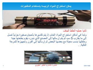 ‫المواد‬ ‫استخراج‬ ‫يمكن‬
‫الرئيسه‬
‫المتفجرات‬ ‫باستخدام‬
‫الجاف‬ ‫الخلط‬ ‫عمليه‬ ‫ثانيا‬
‫جز‬ ‫صغيرة‬ ٍ‫بأحجام‬ ‫تكسيرها‬ ‫يتم‬ ‫إذ‬ ،‫الخام‬ ‫المواد‬ ‫استخراج‬ ‫أماكن‬ ‫في‬ ‫وتبدأ‬
‫تصل‬ ً‫ا‬‫ئي‬
‫يقارب‬ ‫ما‬ ‫إلى‬
5
‫جي‬ ‫بطحنها‬ ‫يقوم‬ ‫بدوره‬ ‫الذي‬ ‫المصنع‬ ‫إلى‬ ‫إرسالها‬ ‫يتم‬ ‫ثم‬ ،‫سم‬
‫دا‬
‫لل‬ ‫وتجهيزها‬ ‫الفرن‬ ‫إلى‬ ‫إرسالها‬ ‫ثم‬ ‫البعض‬ ‫بعضها‬ ‫مع‬ ‫معينة‬ ‫بنسب‬ ‫وخلطها‬
‫مرحة‬
‫التالية‬
.
.
‫الجيري‬ ‫الحجر‬ ‫لكساره‬ ‫صوره‬ 15/01/1446
1 7
.
 