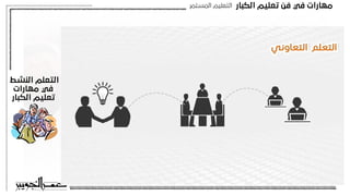 ‫اﻟﻜﺒﺎر‬ ‫ﺗﻌﻠﻴﻢ‬ ‫ﻓﻦ‬ ‫ﻓﻲ‬ ‫ﻣﻬﺎرات‬
‫اﻟﻤﺴﺘﻤﺮ‬ ‫اﻟﺘﻌﻠﻴﻢ‬
‫اﻟﻨﺸﻂ‬ ‫اﻟﺘﻌﻠﻢ‬
‫ﻣﻬﺎرات‬ ‫ﻓﻲ‬
‫اﻟﻜﺒﺎر‬ ‫ﺗﻌﻠﻴﻢ‬
 
