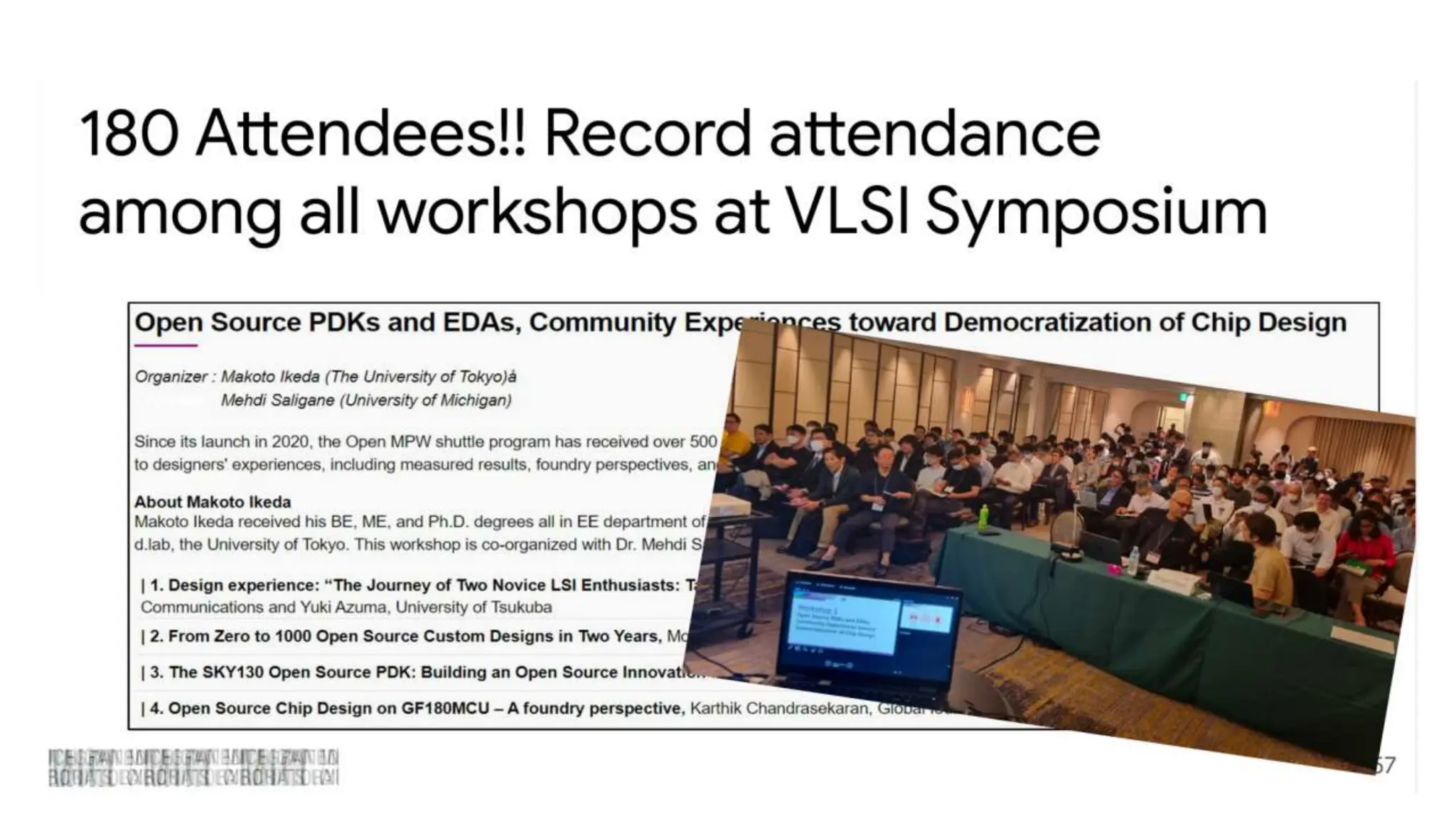 Open PDKs/EDA Workshop in 2023 VLSI
 