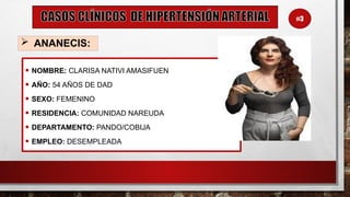  ANANECIS:
• NOMBRE: CLARISA NATIVI AMASIFUEN
• AÑO: 54 AÑOS DE DAD
• SEXO: FEMENINO
• RESIDENCIA: COMUNIDAD NAREUDA
• DEPARTAMENTO: PANDO/COBIJA
• EMPLEO: DESEMPLEADA
#3
 