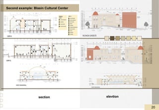 Second example: Blasin Cultural Center
section elevtion
20
 