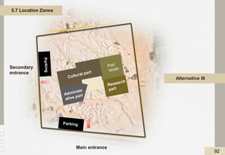 5.7 Location Zones
Main entrance
Secondary
entrance
Alternative III
92
 