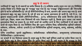 ब्रह्म के दो स्वरूप
उपनिषदों में 'ब्रह्म' के दो स्वरूपों का वर्णन मिलता है- (1) सविशेष अर्थात् सगुण रूप एवं (2) निर्विशेष
अर्थात् निर्गुण रूप। निर्गुण ब्रह्म को 'परब्रह्म' कहा गया है। यह 'परब्रह्म' सच्चिदानन्दरूप और निरुपाधि
होने के कारण अनिर्वचनीय है। उसे ही तैत्तिरीयोपनिषद् में सत्य, ज्ञानरूप और अनन्त कहा गया है- सत्यं
ज्ञानमनन्तं ब्रह्म। यह ब्रह्म रसरूप है। इसे ही प्राप्त कर आत्मा आनन्दमय हो जाती है- रसो वै सः, रस
ह्येवायं लब्ध्वाऽऽनन्दी भवति (तैत्तिरीयोपनिषद् - 2/7)। सविशेषभाव ठीक इसके विपरीत होता है।
इसमें गुण, चिह्न, लक्षण तथा विशेषणों की सत्ता विद्यमान रहती है, जिसके द्वारा उसका उक्त स्वरूप
हृदयाबगम किया जा सकता है। इन दोनों भावों को प्रदर्शित करने के लिए उपनिषदों ने दो प्रकार की
बातों को प्रयुक्त किया है- एक निर्विशेष लिब और दूसरा सविशेष लिब। सविशेषलिब श्रुतियाँ सर्वकर्मा,
सर्वकामः, सर्वगन्धः, सर्वरसः इत्यादि है एवं निर्विशेषलिब श्रुतियाँ अस्थूलम्, अनणु, अझस्वम्, अदीर्घम्
है। यथा-
सन्ति उभयलिबाः श्रुतयो ब्रह्मविषयाः। सर्वकर्मेत्याद्याः सविशेषलिबाः, अस्थूलमनणु इत्येवमाद्याश्च
निर्विशेषलिबाः। (शांकरभाष्य)
इन वाक्यों में एक विशेषता द्रष्टव्य है। सगुण ब्रह्म के लिए जहाँ पुल्लिंग शब्दों का प्रयोग किया गया है,
वही निर्गुण ब्रह्म के लिए नपुंसक लिंग का प्रयोग किया गया है। यही कारण है कि परब्रह्म के लिए
सर्वनाम 'सः' की जगह 'तत्' शब्द का सर्वत्र प्रयोग किया गया है। ध्यान रखना चाहिए कि इस अन्तर के
 