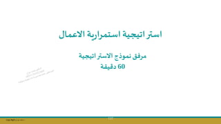Copy Right ‫جراح‬ ‫محمد‬ ‫د‬
137
‫االعمال‬‫ية‬‫ر‬‫استمرا‬‫استراتيجية‬
‫نموذج‬‫مرفت‬
‫االستراتيجية‬
60
‫دقيقة‬
 